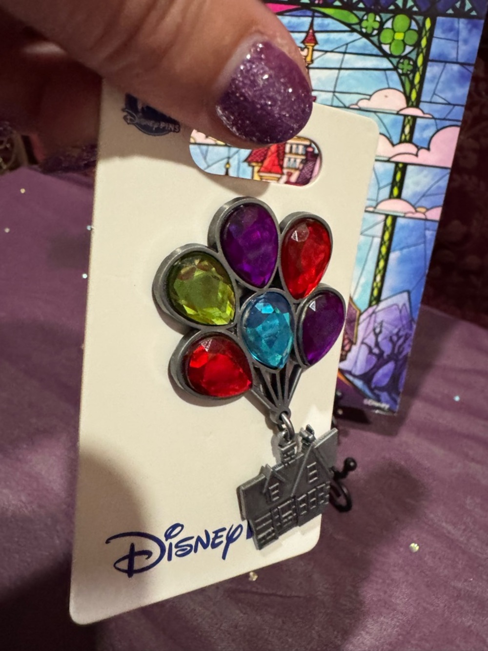 Disney ‘UP’  Gem Balloon House Pin in Red, Purple, Blue, Green